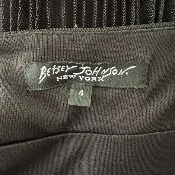 Vintage Betsey Johnson New York Sheer Mesh & Velvet Goth Vamp Corset Style Dress - Picture 8 of 9